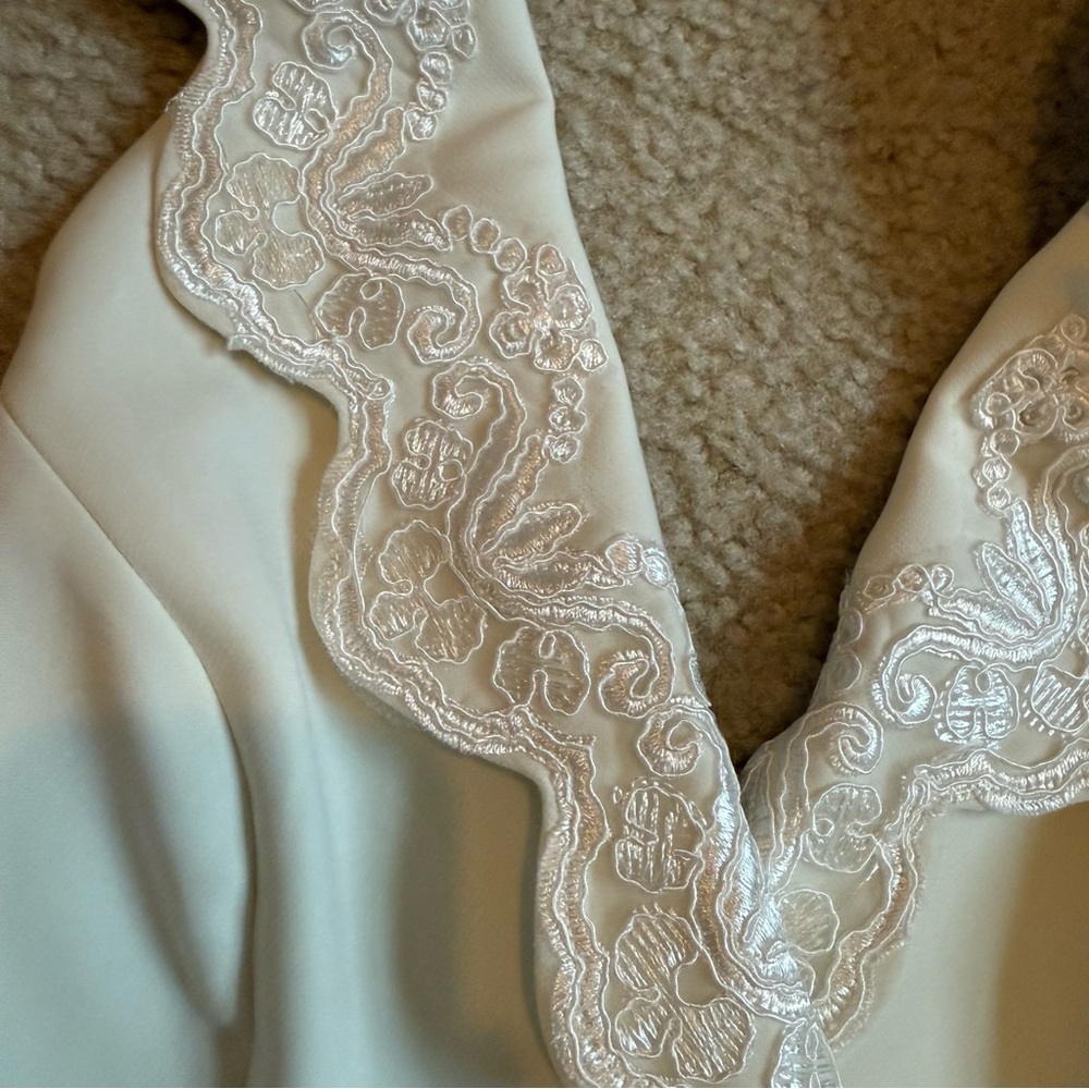 Reformation Cream Embroidered Ruffle Halter Tank - Picture 9 of 15